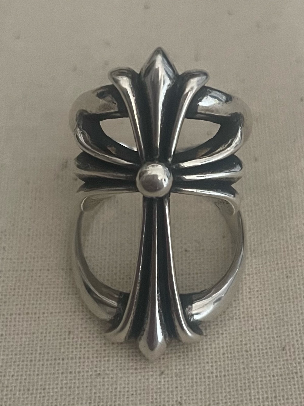 925 Silver Chrome Hearts 2014 Infinity Cross Ring Size 8-9